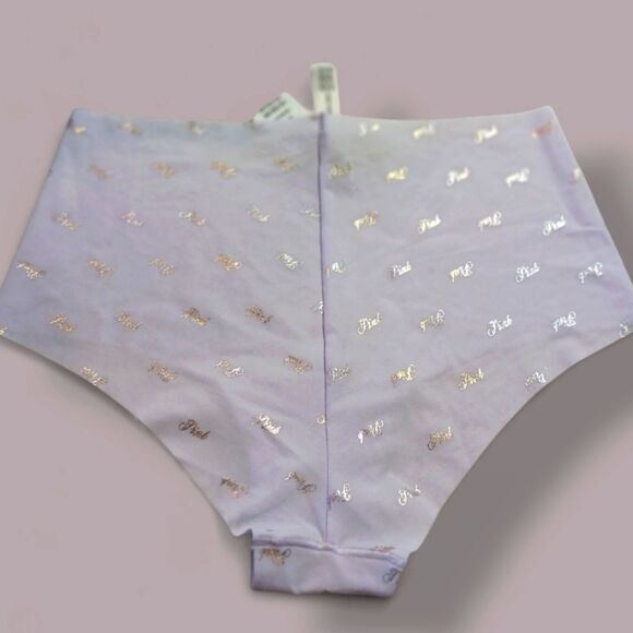 VS PINK Panty in Lavender Seamless With Logo Print Size Medium NWT - Picture 4 of 9